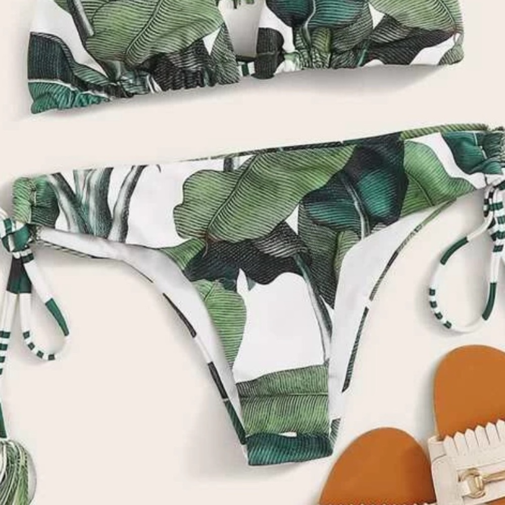 Tropical Leaf Cheeky Bikini Bottom